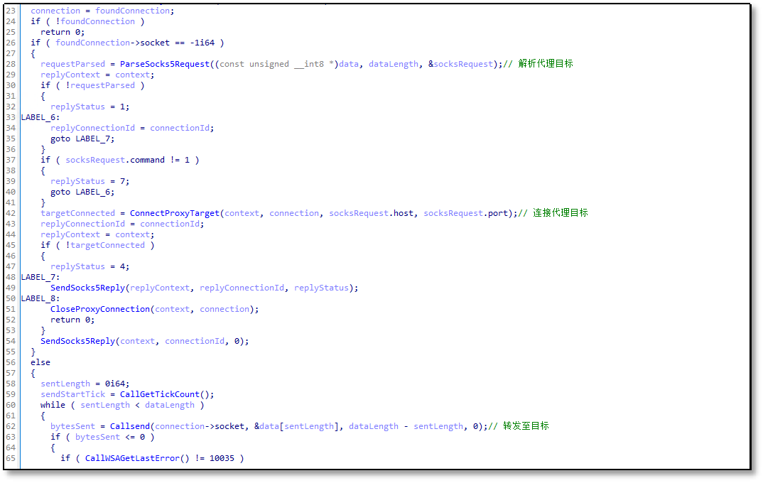 SOCKS5目标连接与数据转发代码.png